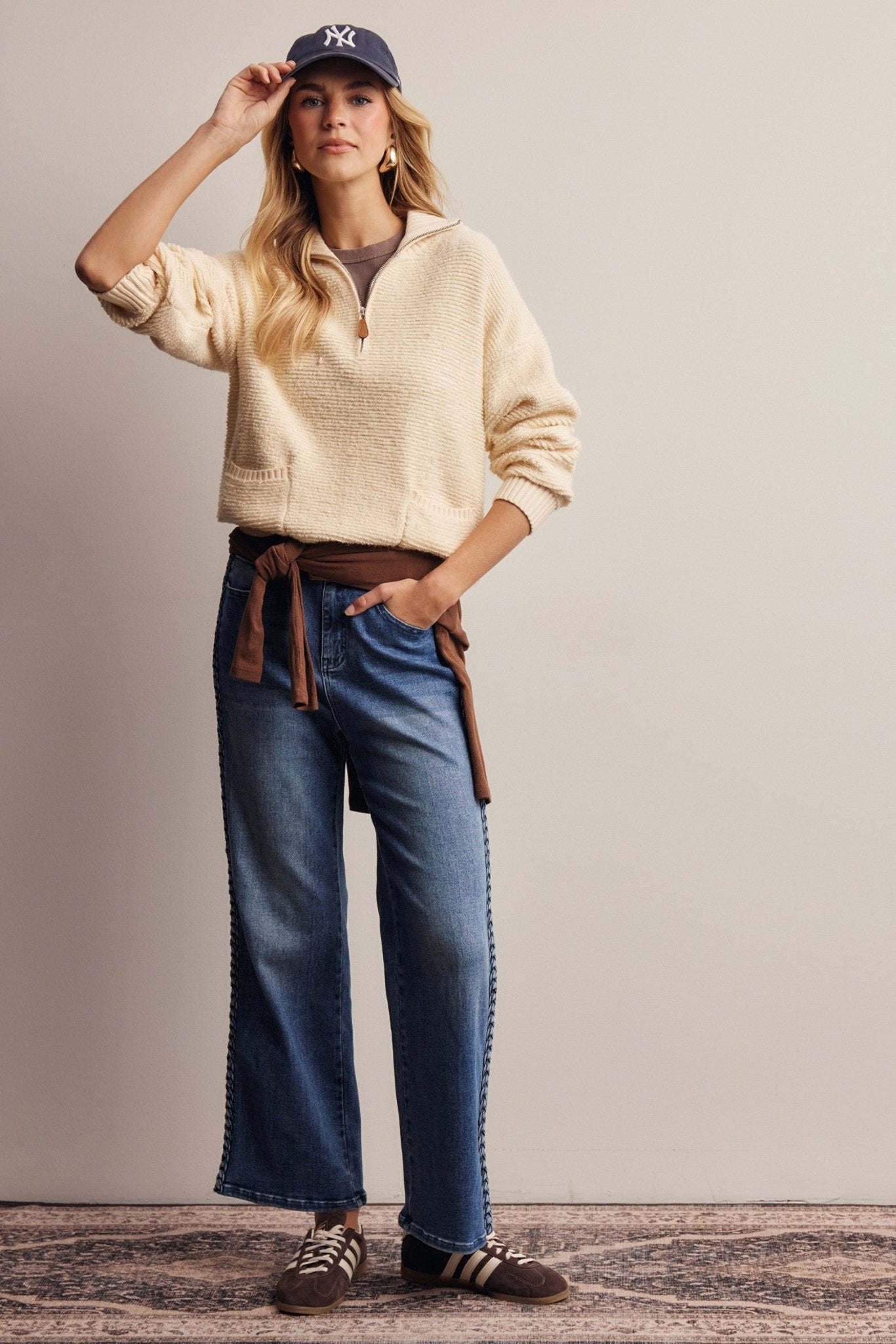 Yearbook Textured Quarter-Zip Sweater - Westly