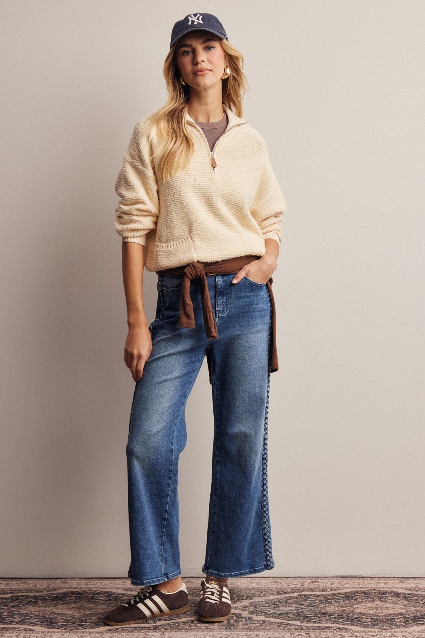 Yearbook Textured Quarter-Zip Sweater - Westly