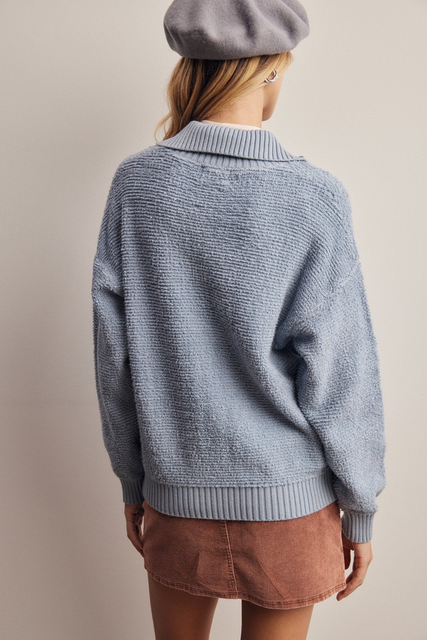 Yearbook Textured Quarter-Zip Sweater - Westly