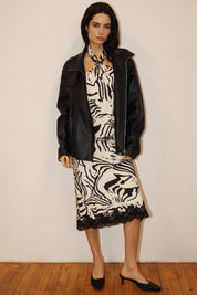 Zebra Crossing Animal Print Ring Halter Top in Black, photo 3