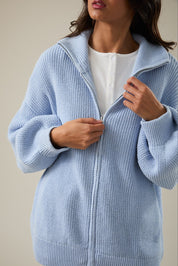 Zip Code Oversized Ribbed Zip Cardigan - Westly