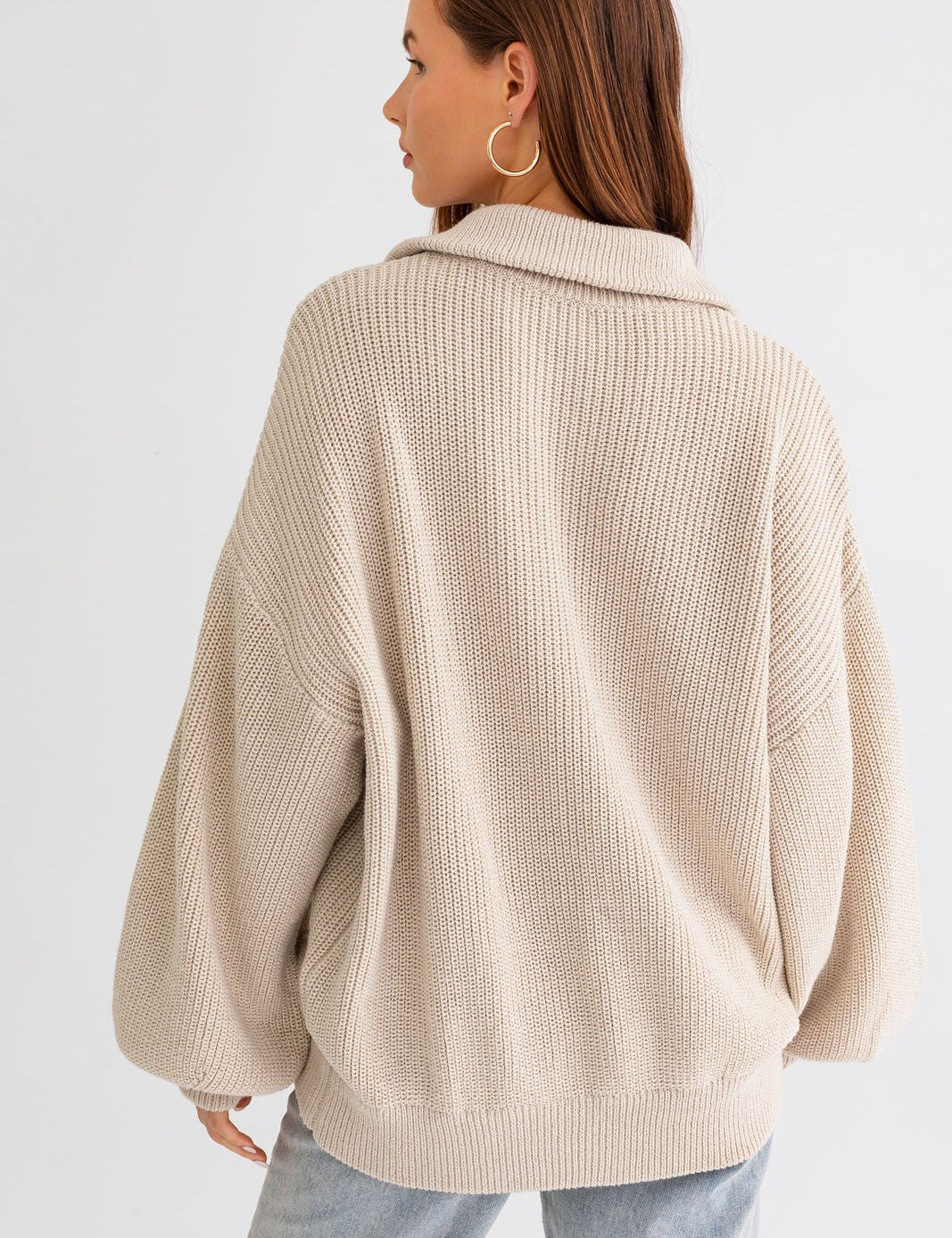 Zip Code Oversized Ribbed Zip Cardigan - Westly