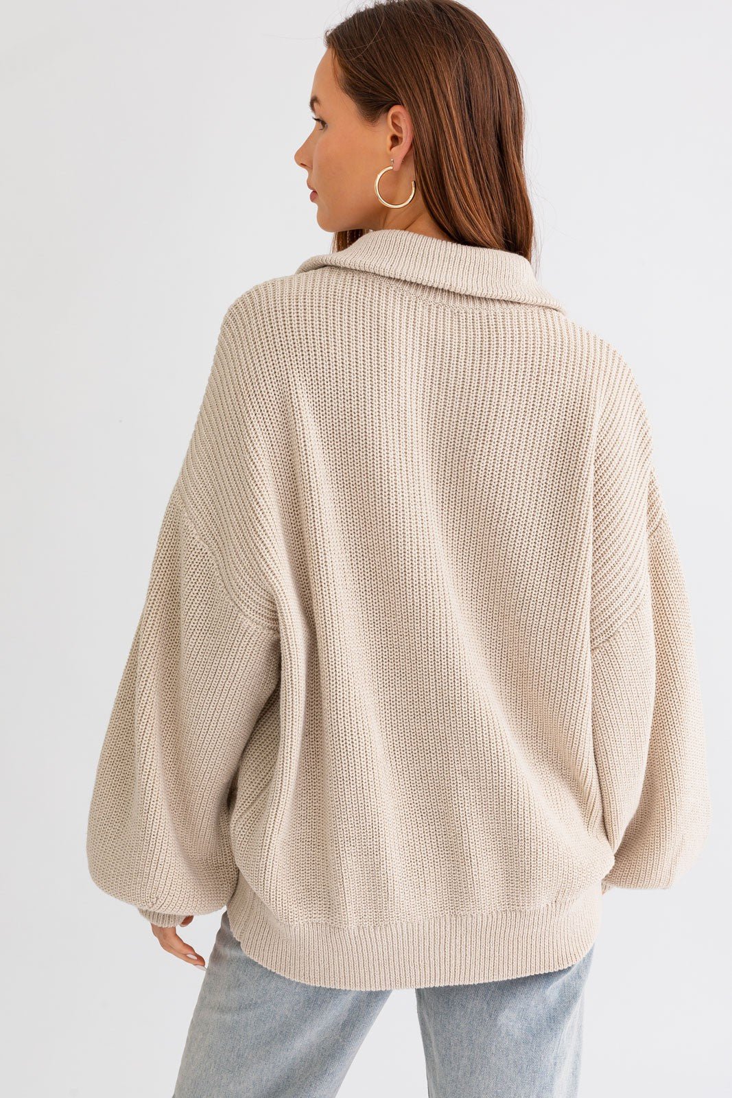 Zip Code Oversized Ribbed Zip Cardigan - Westly