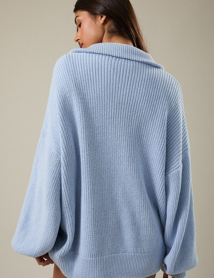 Zip Code Oversized Ribbed Zip Cardigan - Westly