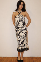 Zoe Animal Print Ring Halter Top - Westly